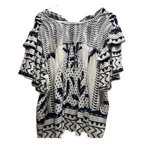 Rose & Olive Navy and White Blouse